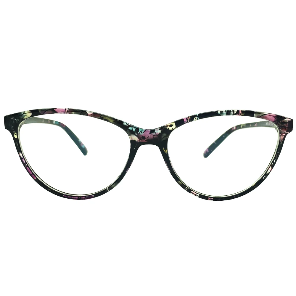 Дамы Cateye близорукие очки женские Cat Eye Цветочные разноцветные кадры Gafas