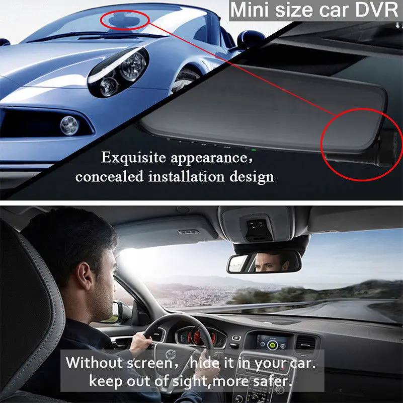 Wifi Скрытая Автомобильная dvr приборная панель камера видео рекордер Full HD 1080P 170