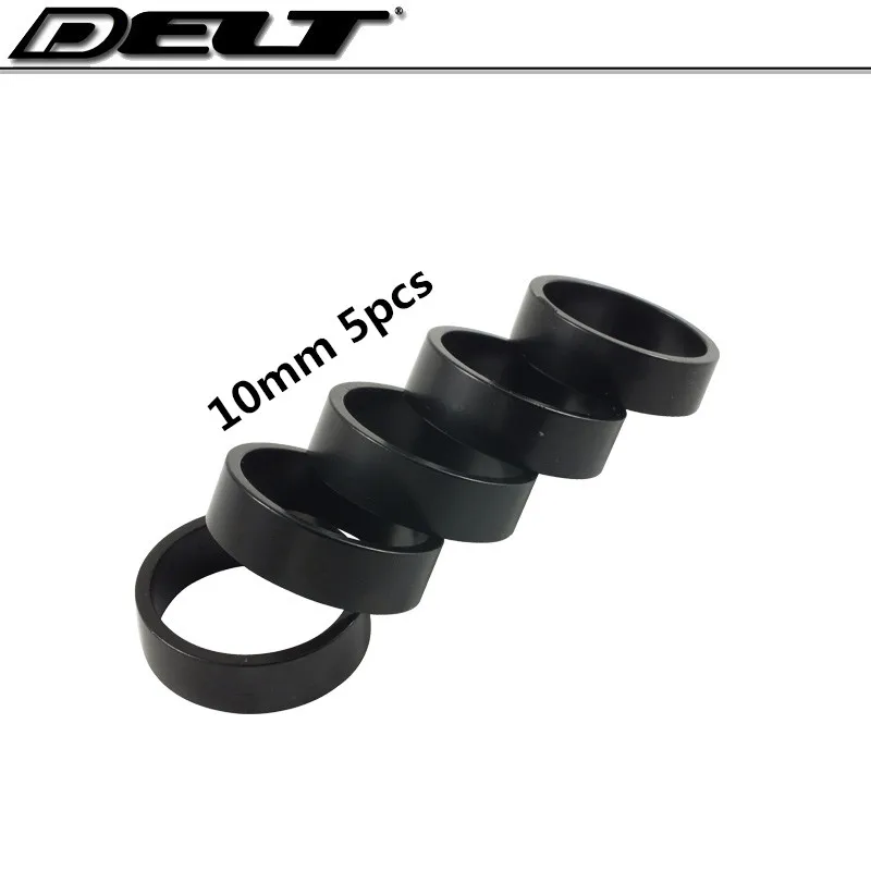 10mm 5 pcs 5/10 шт. велосипедов MTB горный велосипед Велоспорт велосипед стебель вилка гарнитура разделительное кольцо 3/5/10 мм Для 28,6 мм диаметр черный Алюминий - Цвет: 10mm 5 pcs