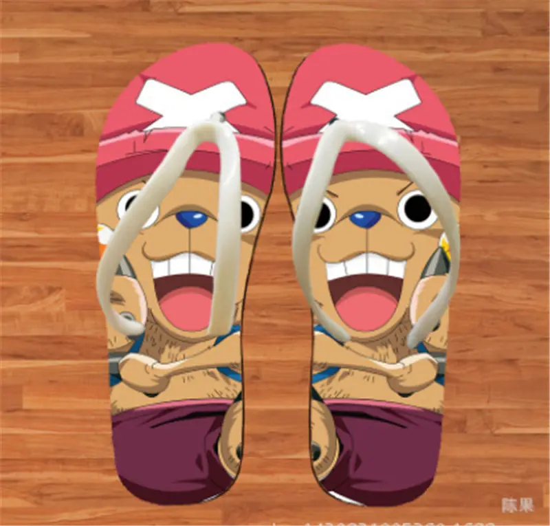 Домашние тапочки с принтом аниме; один предмет; Luffy Chopper ace; Косплей; мужские и женские туфли на плоской подошве; Повседневная летняя нескользящая обувь унисекс - Цвет: 13
