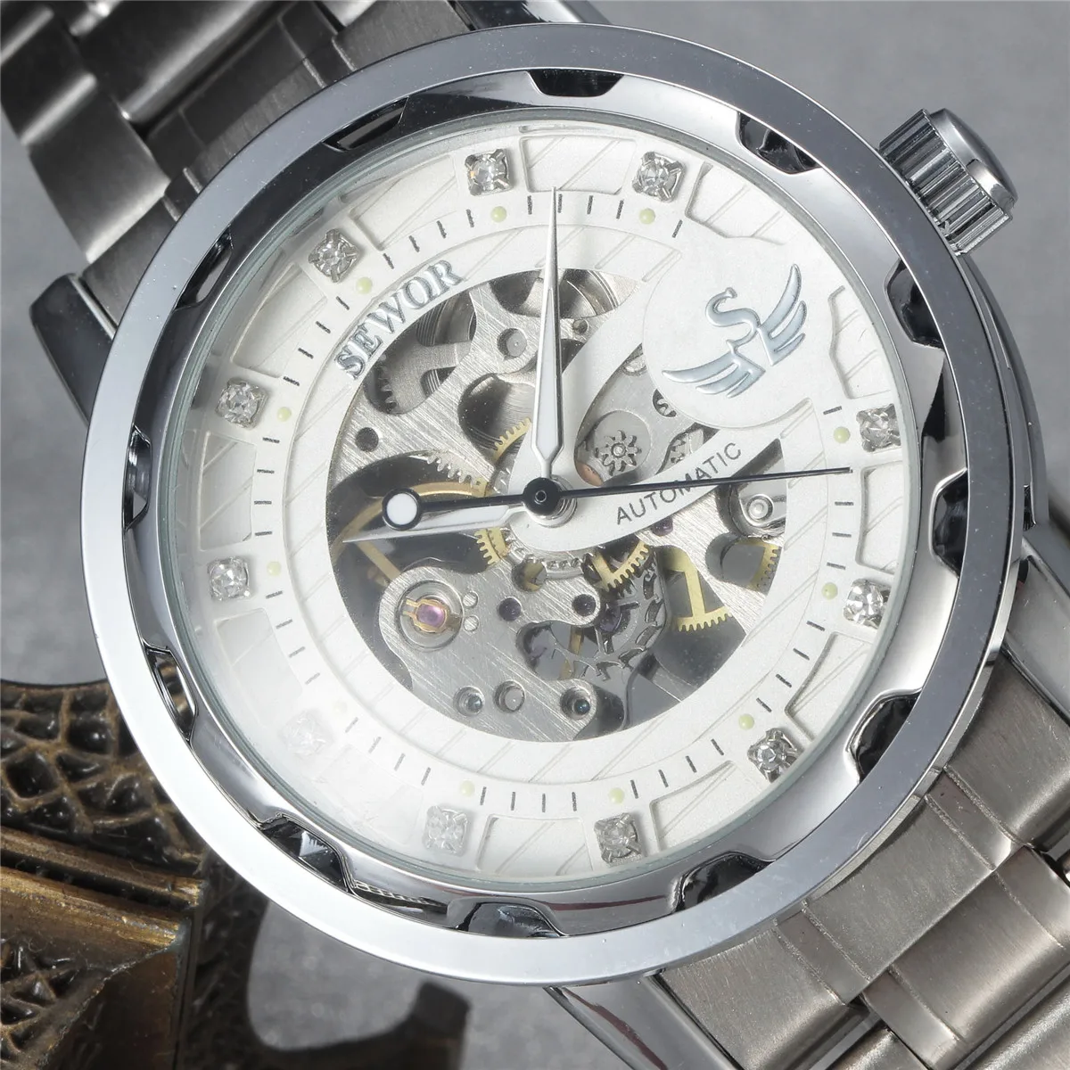 Новые SEWOR Брендовые спортивные часы мужские роскошные механические наручные со