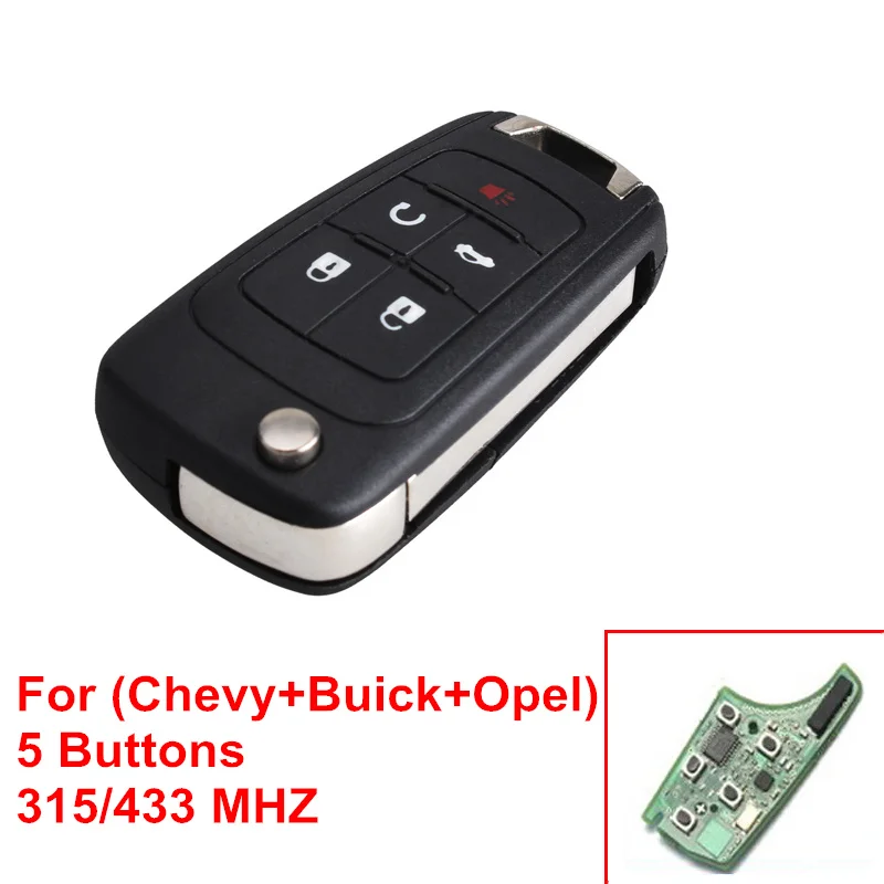 Пульт дистанционного управления с 5 кнопками (4 + 1) для Chevrolet Malibu Camaro Chevy Buick Opel 433 315