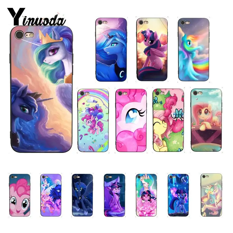 Yinuoda мой маленький пони черный мягкий чехол для телефона iPhone X XS MAX 6 6s 7 7plus 8 8Plus 5 5S SE