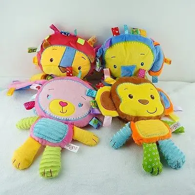 2016 детская погремушка игрушки в виде животных колокольчики плюшевая игрушка