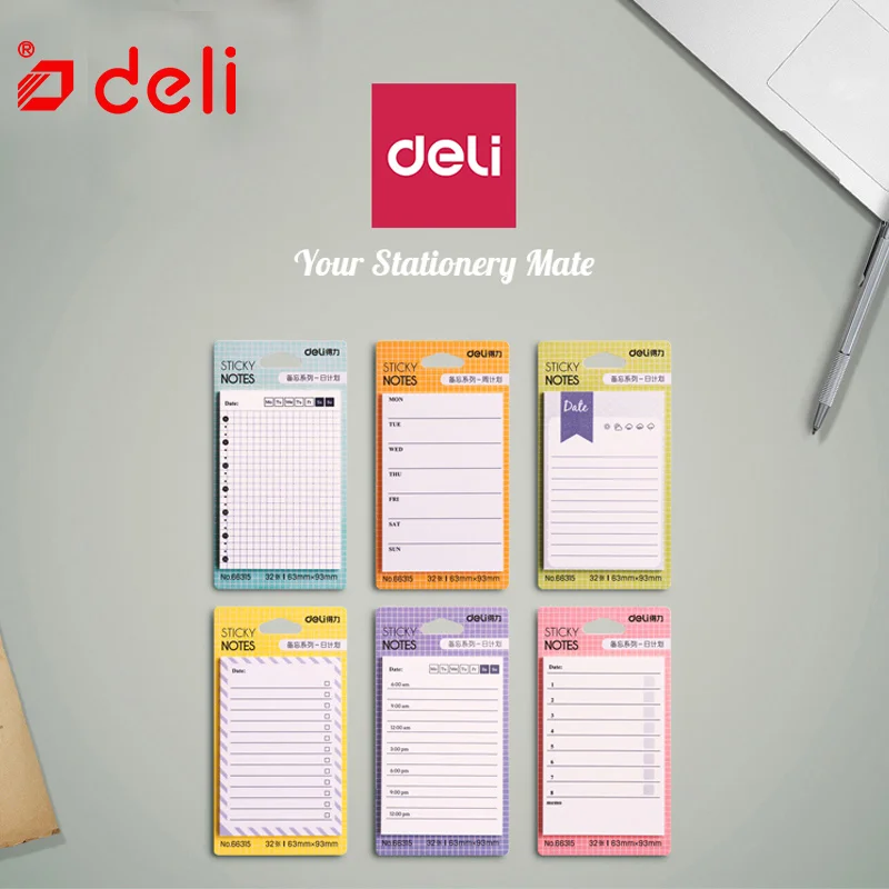 Deli cute weekly planner memo pad 6 стиль kawaii стикер для заметок скрапбук filofax повесток