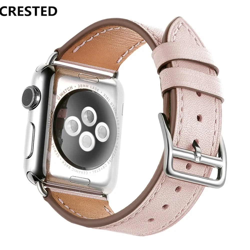 Кожаный ремешок для Apple Watch band 44 мм 40 42 модный одного турне iWatch series 5 4 3 2 38 мм|Ремешки