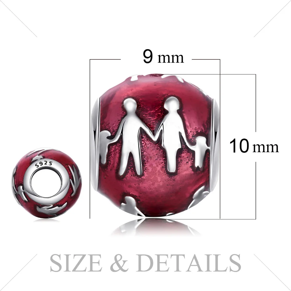 Jewelrypalace стерлингового серебра 925 Семья Бонд Pueple Мурано Стекло бисер Подвески Fit