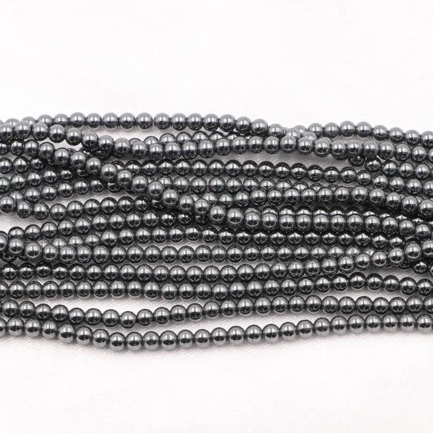 Круглые Бусины Из Натурального Гематита незакрепленные 2 мм 3 для изготовления