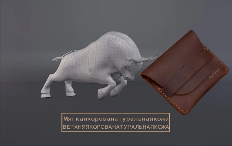 COWATHER высокое качество Crazy horse натуральная кожа держателя кредитной карты для мужчин бумажник для crads и монеты 109