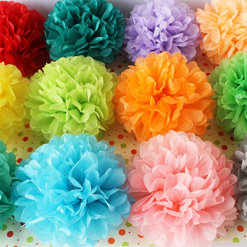 10 дюймов 25 см ручные Цветочные шары из бумаги DIY бумажные помпоны Висячие для