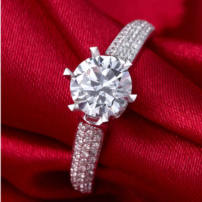 Женские обручальные кольца из серебра 925 пробы с короной и фианитом 1 25 карат|love