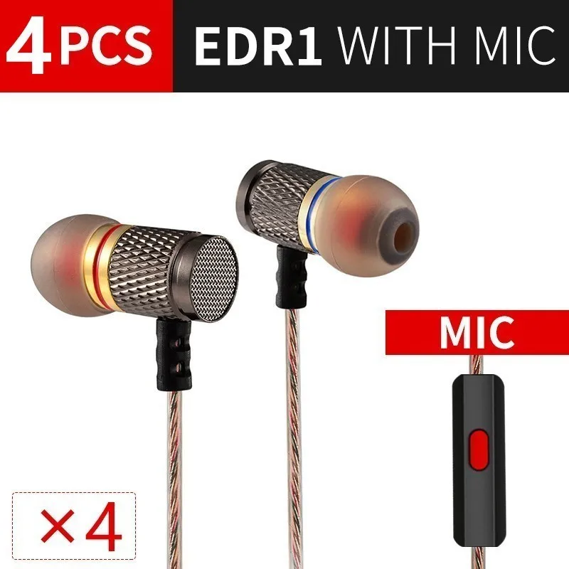 KZEDGoldwithmic4pcs KZ ED специальное издание позолоченный корпус наушники с микрофоном 3,5 мм HiFi в ухо монитор бас наушники гарнитура - Цвет: KZEDGoldwithmic4pcs