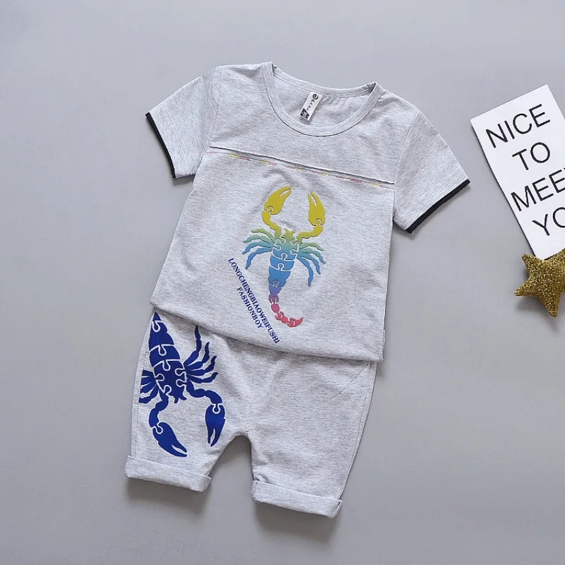 Комплекты одежды для мальчиков летние От 0 до 4 лет Детские футболки с короткими