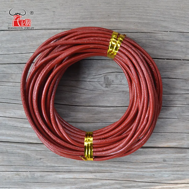 10 метров натуральный шнур из натуральной кожи 2 мм круглая веревка для DIY Ожерелье Браслет Ювелирный шнур черный, белый, коричневый, синий