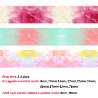 aquarelle painting pattern printed grosgrain wedding decorative material hight quality ribbon 50 yards