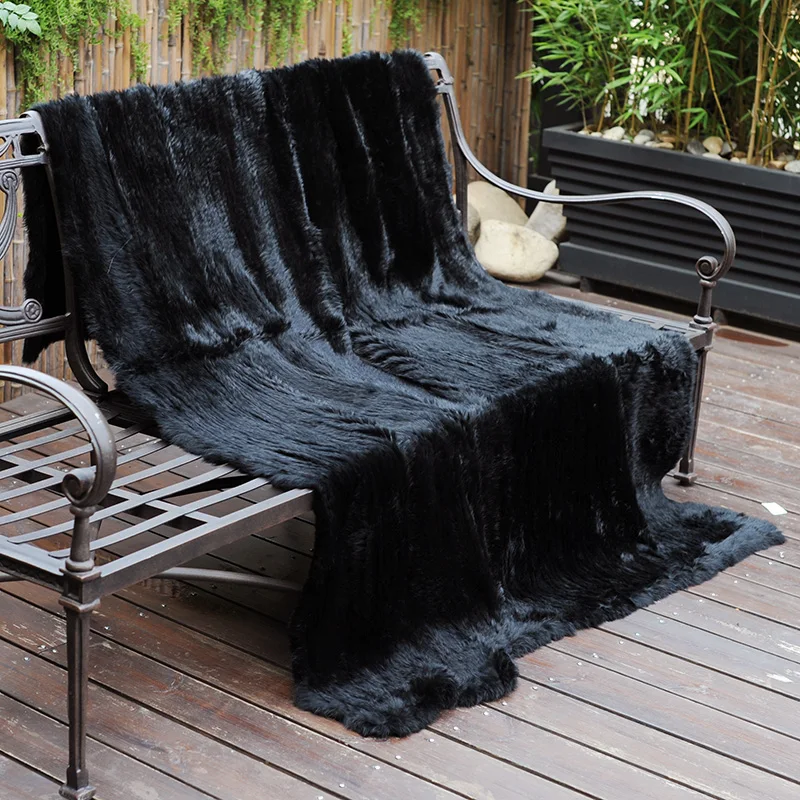 買取 CX-D-10M ベッドソファスローカスタムメイドニットラビットファースローブランケット