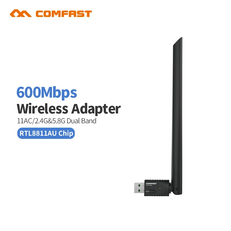 COMFAST CF-916AC AC600 Dual band 2.4 +5.8Ghz Mini USB Wi-Fi wi fi Adapter Wireless Dongle 600Mbps PC Adaptador Wi Fi Receiver | Компьютеры