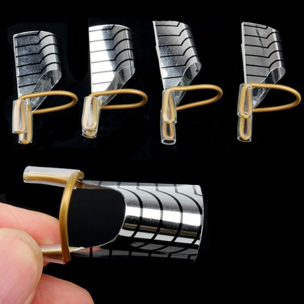 

5pcs/lot Reusable Aluminum Nail Stencils Forms UV Gel Tool Nail Art Extension Nail Polish Protective Stencil Forms