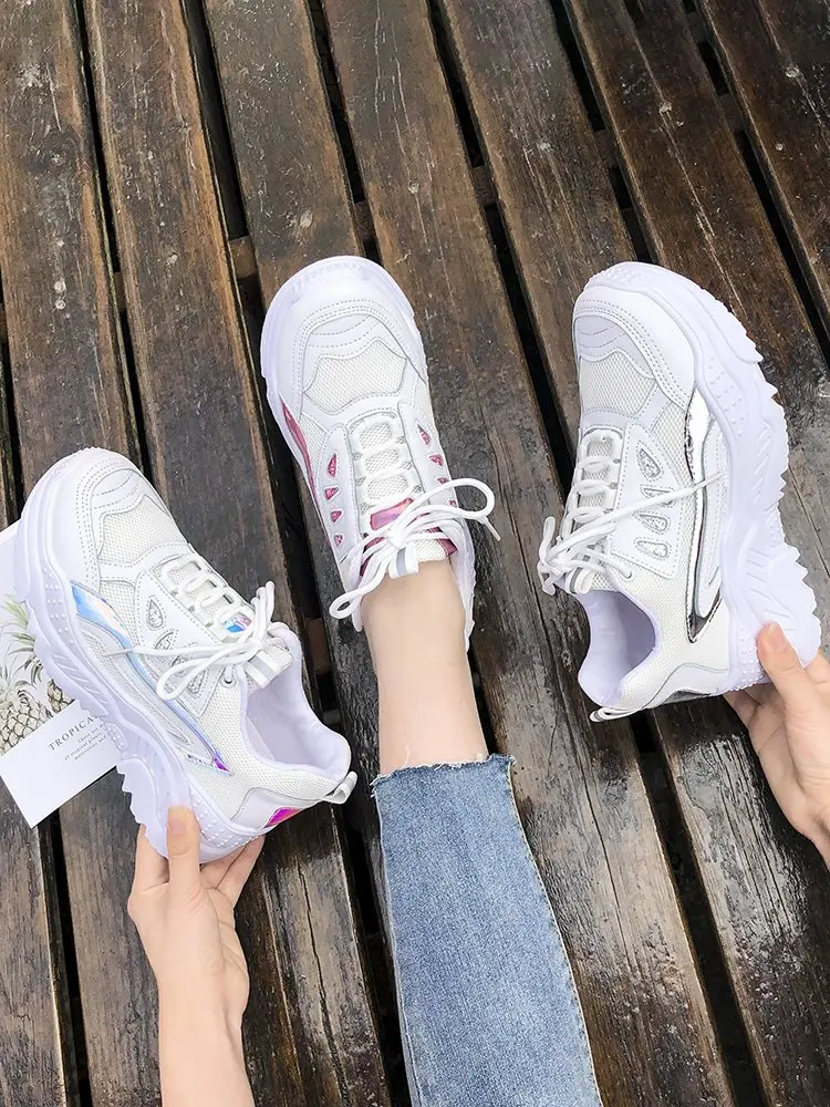Mhysa Women Sneakers Fashion Casual Shoes Woman Comfortable Breathable Mesh Flats Female Platform vulcanized shoes T1092