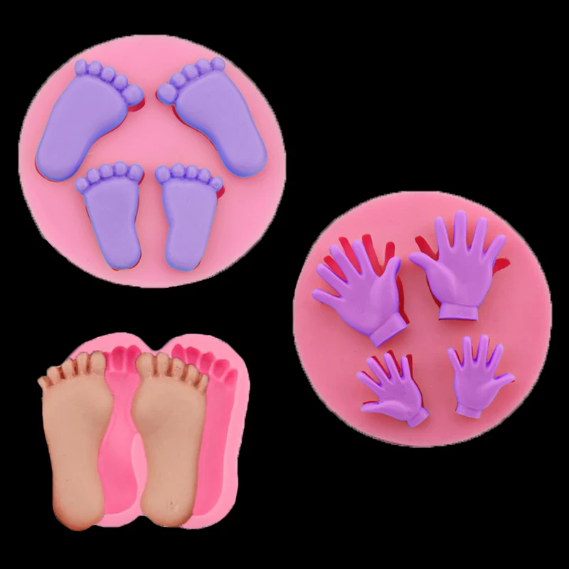 3d силиконовая форма для детской ноги маленькая руки украшения торта инструменты
