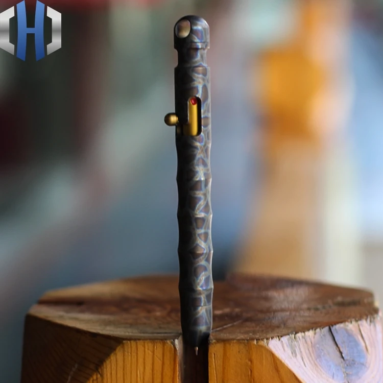 EDC промышленный дизайн титановая тактическая ручка защитная Бамбуковая пистолет