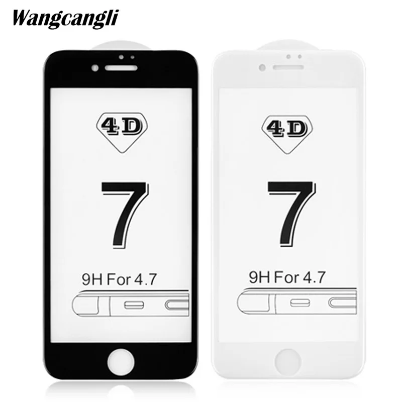 Закаленное стекло 4D для iphone 6 полное покрытие экран протектор 6S 7 8 плюс пленка 4 5
