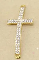 gold 5 шт./пакет сплав Разъем Ясно горный хрусталь Cross Талисманы Подвеска Fit рукоделие DIY 23*47 мм f474 - Окраска металла: gold