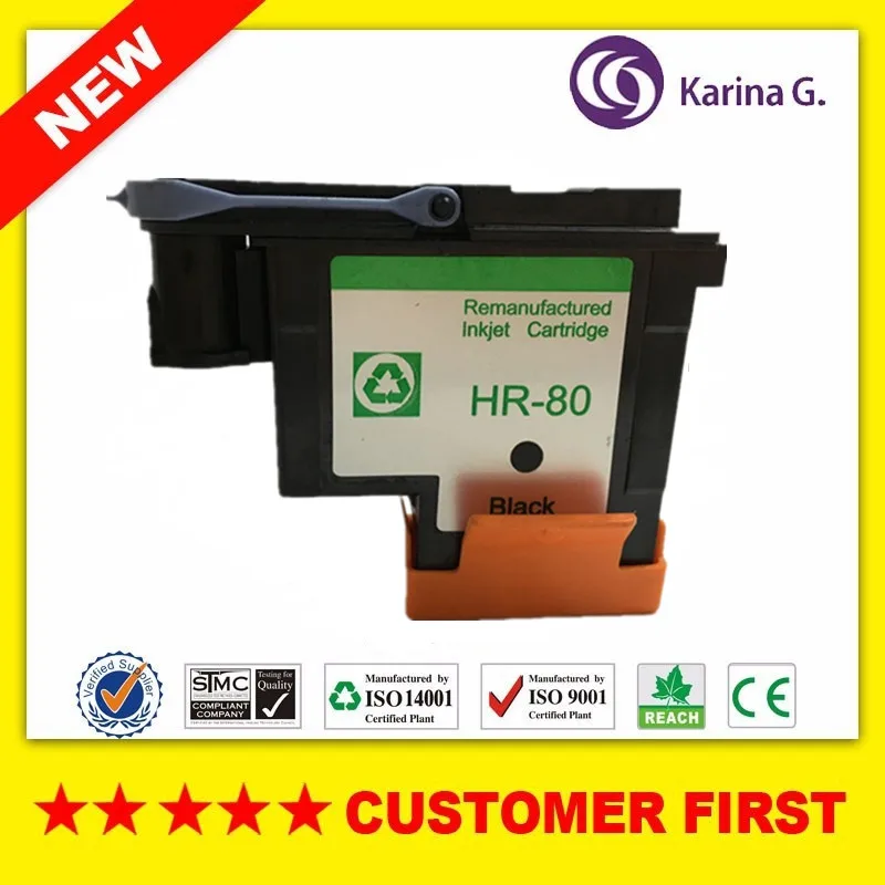 

1PK черная восстановленная печатающая головка HP80 для струйного принтера Designjet 1000 1050c 1055 см