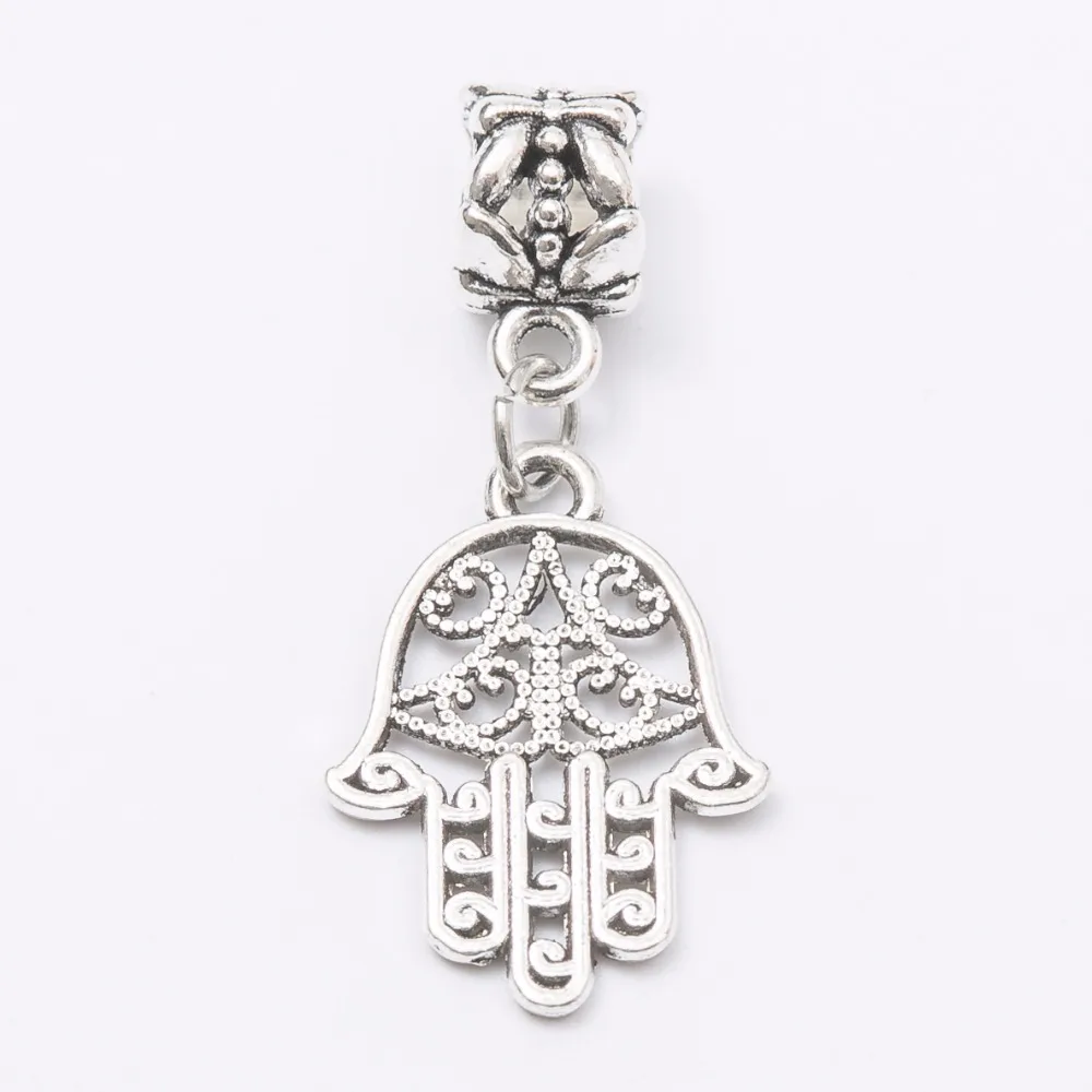 

30pcs palm silver Bead fit Pandora charm bracelet DIY dangle Charm for pendants jewelry making JS1097