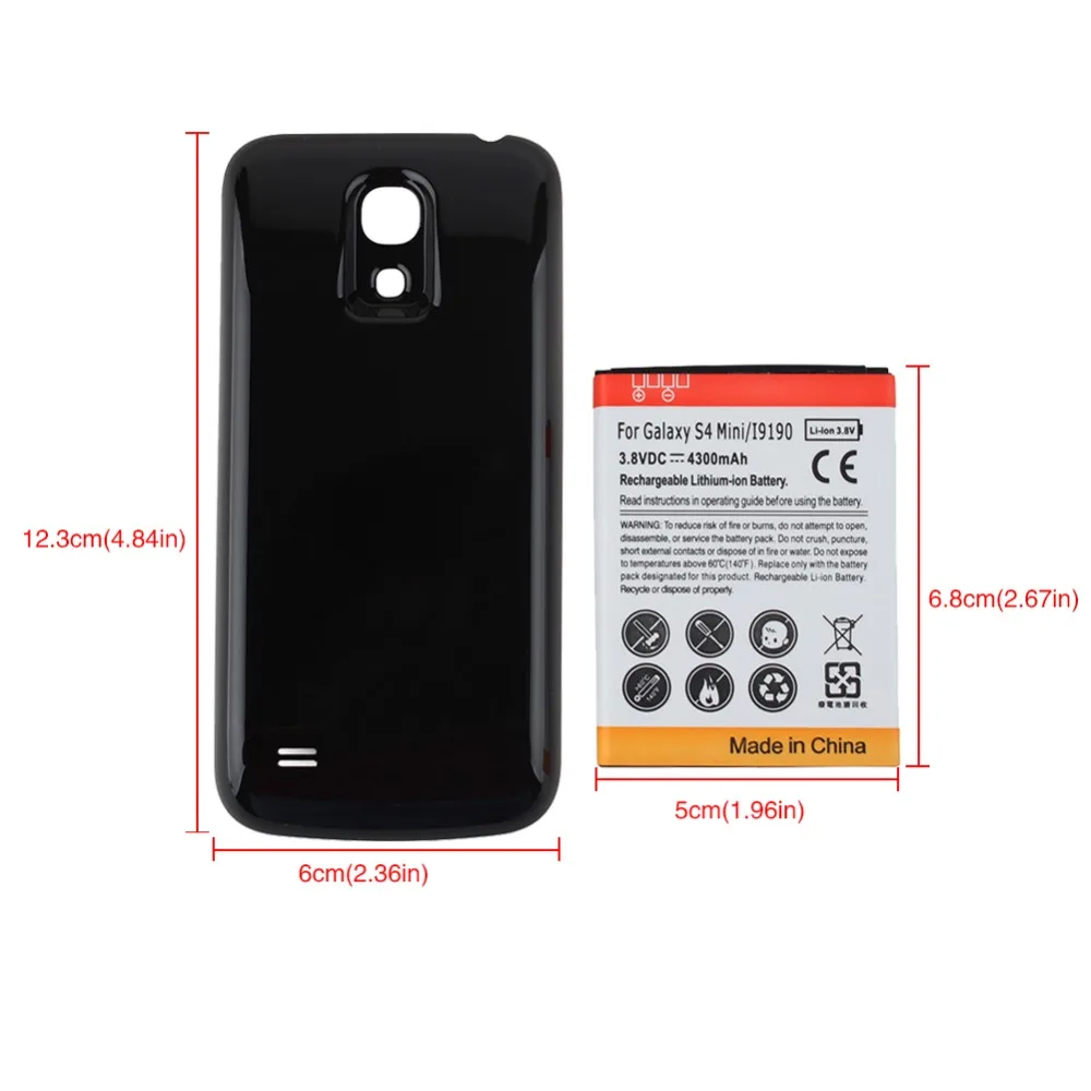 Высокая емкость 4300mAh запасная расширенная батарея телефона для Samsung Galaxy S4 mini i9190 +