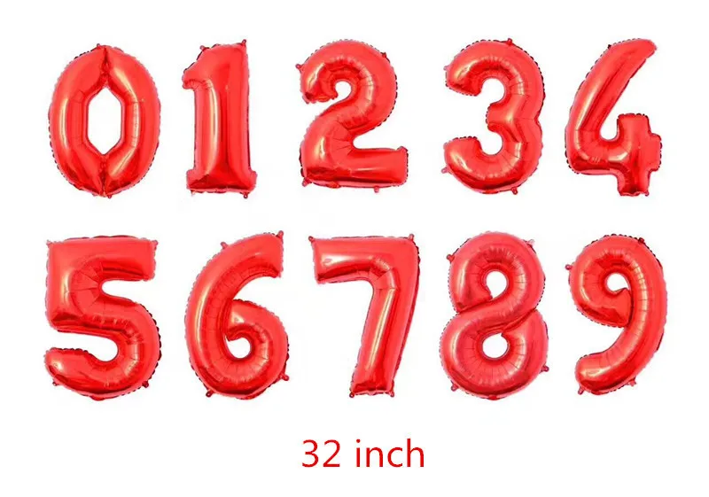 32 дюймовые новые красные черные цифры фотообои украшение вечерние свадьбы
