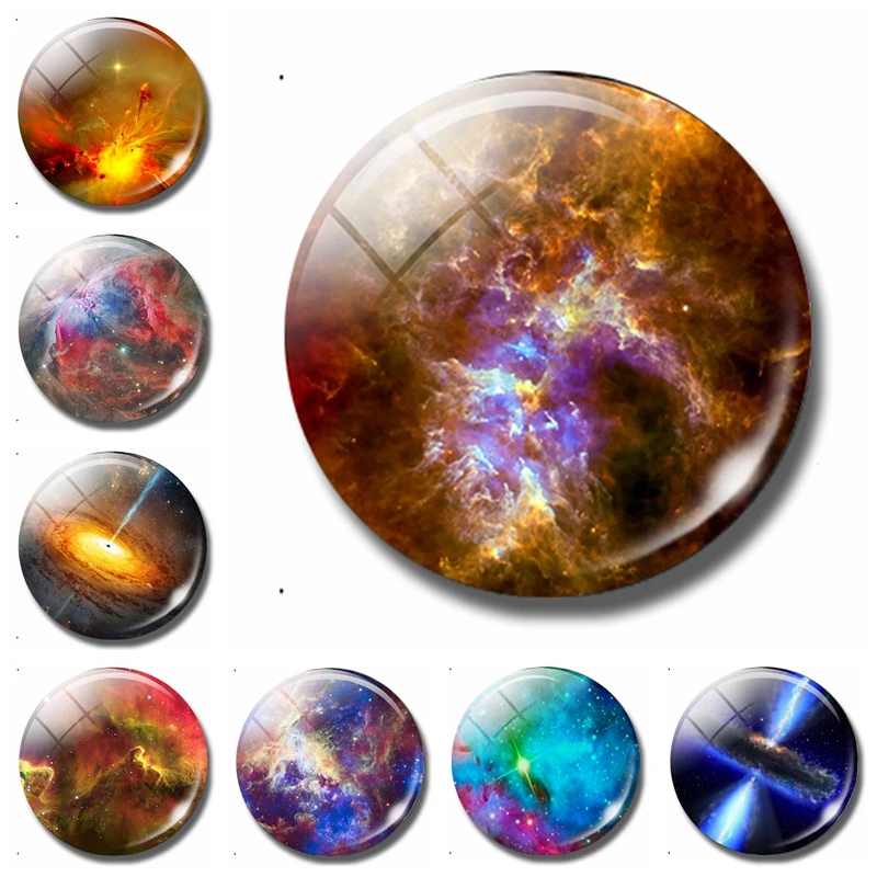 Красочная Туманность 30 мм магнит на холодильник звезды Macrocosm Galaxy Art стеклянный