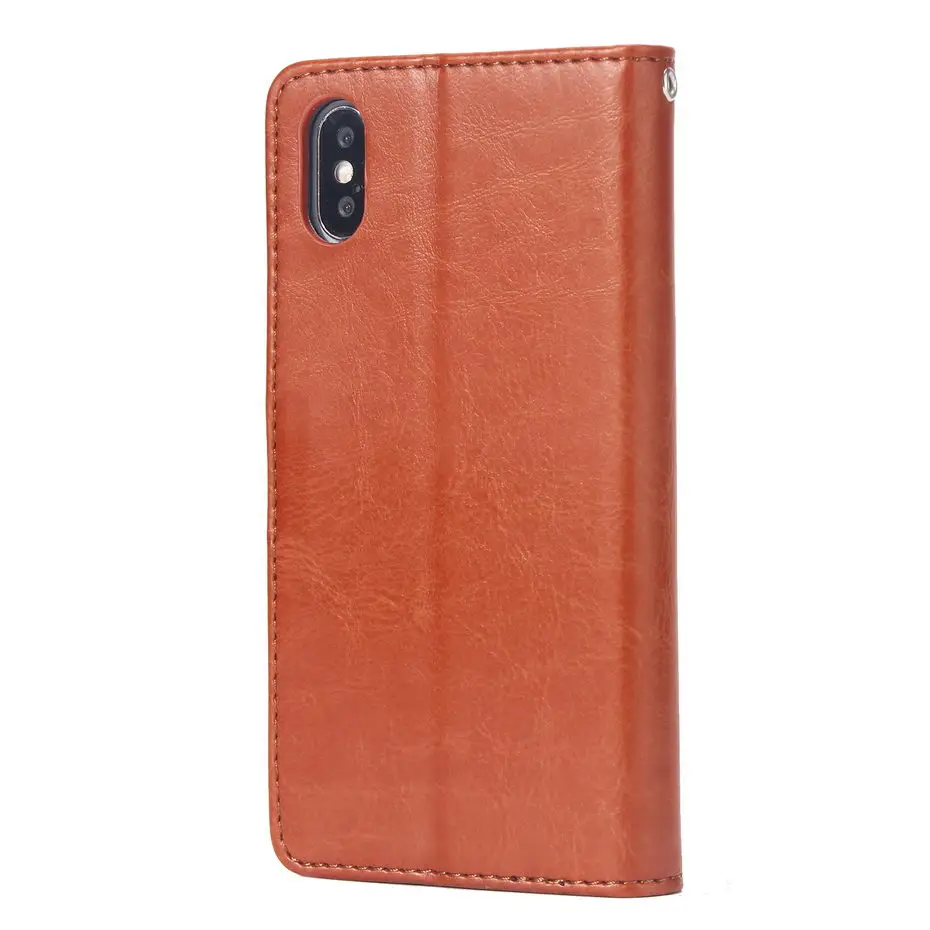Роскошный флип-кейс из искусственной кожи для iPhone X 5 5S 5c se 6 6s 7 8 Plus чехол-книжка с