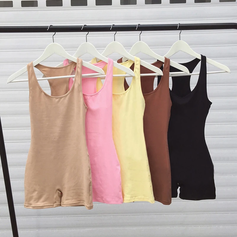 Комбинезон в стиле Хай стрит 3 цвета Высокоэластичный облегающий повседневный