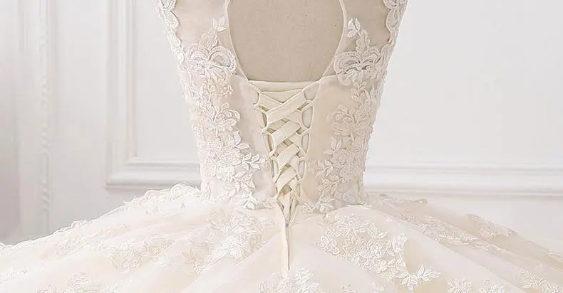 Свадебное платье с кружевной аппликацией и вышивкой из тюля|vestidos de novia|bridal gowngown