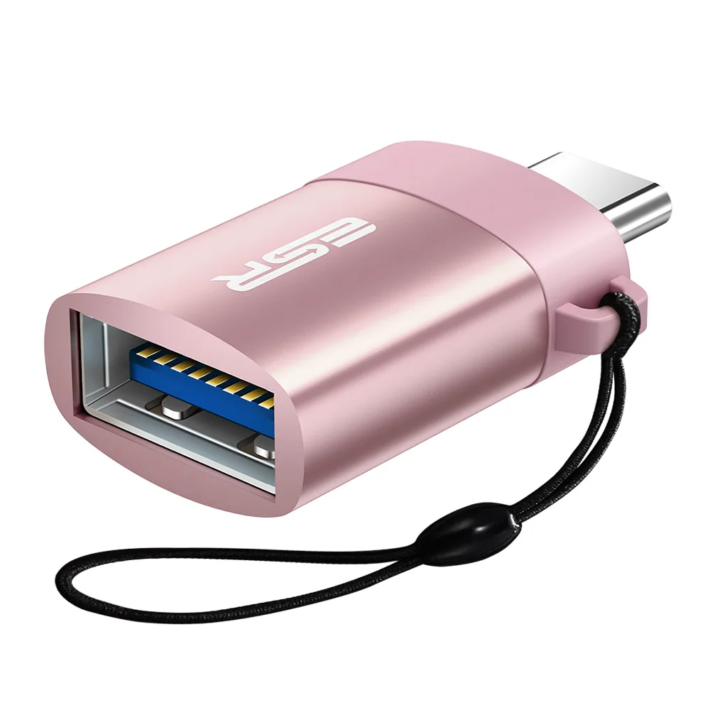 USB-C-USB-A адаптер OTG, адаптер ESR type C с брелком 5,1 K резистор для MacBook, для samsung Galaxy S8 S8+, для LG G6 G5