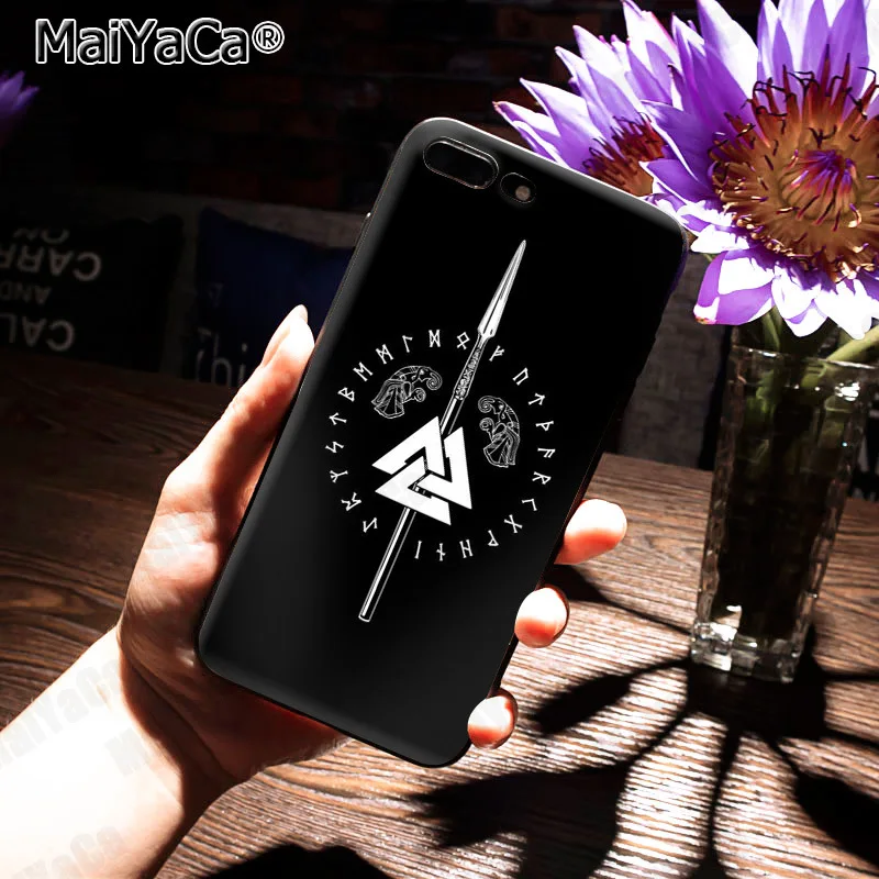MaiYaCa Викинг один norse Huginn и Muninn птица Забавный чехол для телефона чехол для iphone 11 pro 8 7 66S Plus X 5S SE XS XR XS MAX - Цвет: 8