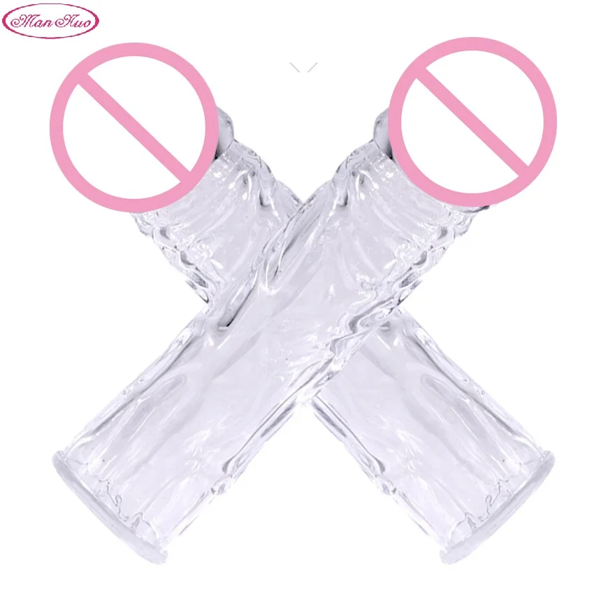 Man Nuo Huge Penis Enlargement Condoms Penis Extension Sleeves For Men Adults Reusable Condom Male Cock Rings Sex Toys for Man