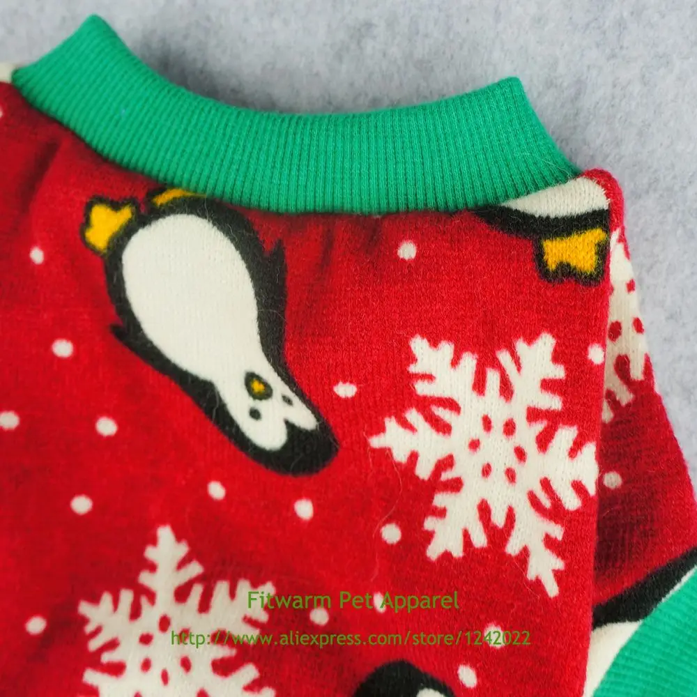 Fitwarm милый пингвин Рождество Одежда для домашних животных собак пижамы мягкие