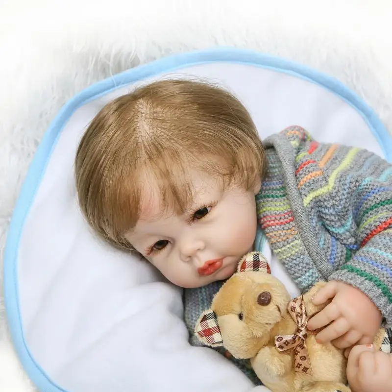 Nicery 20 дюймов 50 см Bebe Кукла младенец Реалистичная мягкая силиконовая мальчик