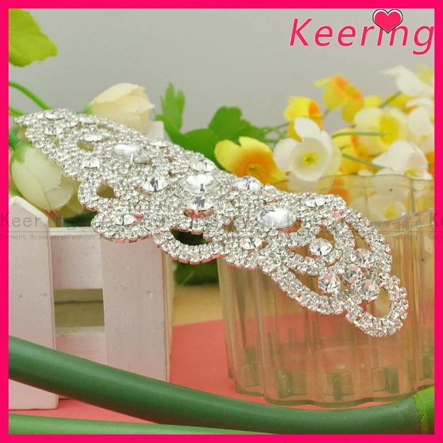 

Silver Crystal Rhinestone Appliques Patches Wholesale Bridal Rhinestone Applique Wedding Applique in Rhinestone WRE-134