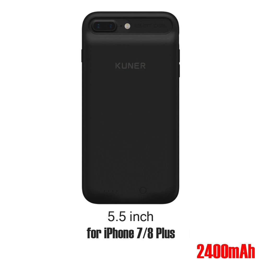 Новинка Стильный тонкий чехол для iphone 7 8 Plus 2400 мАч внешний аккумулятор зарядное