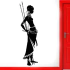 Настенная Наклейка в африканском стиле для женщин, виниловая Водонепроницаемая самоклеящаяся наклейка в Африканском и афроамериканском стиле, AM06