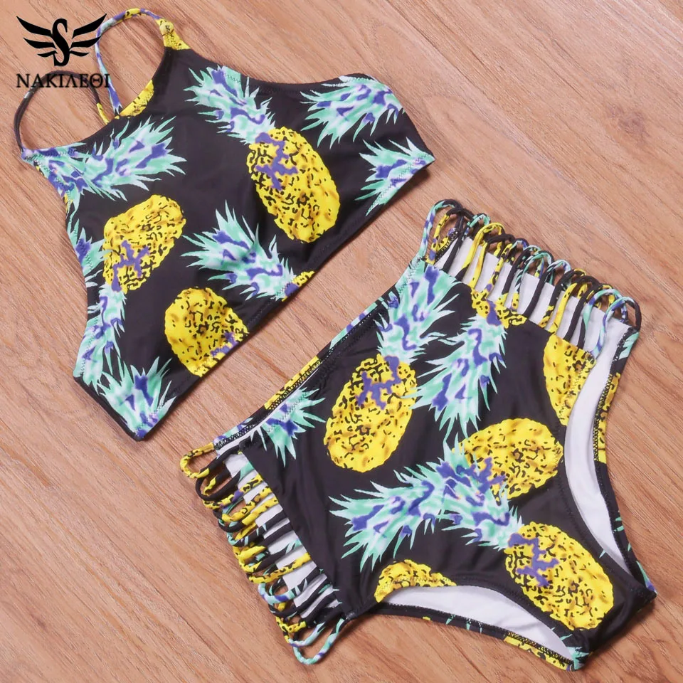 Бикини женское с высокой талией и цветочным принтом в стиле ретро|wear womens|wearing