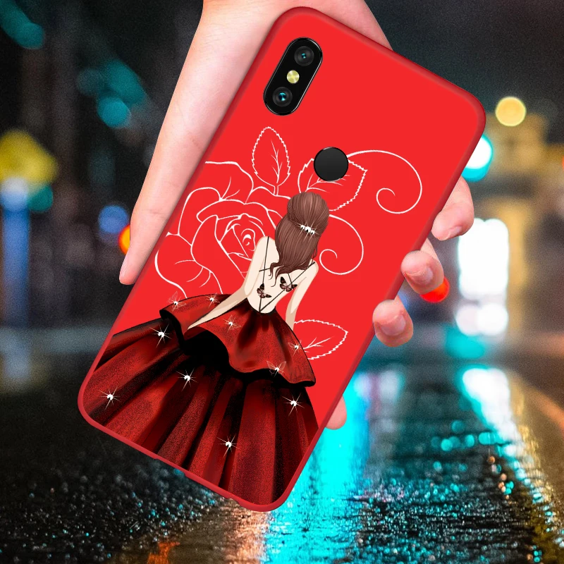 Силиконовый чехол ASINA для Xiaomi Redmi Note 6 Pro роскошный с объемным рельефным рисунком