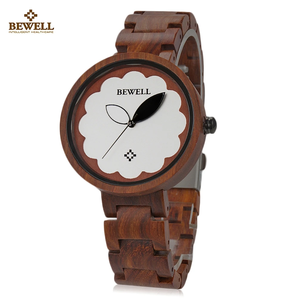 BEWELL zs w152a женские деревянные часы цветение циферблат лист световой указатель