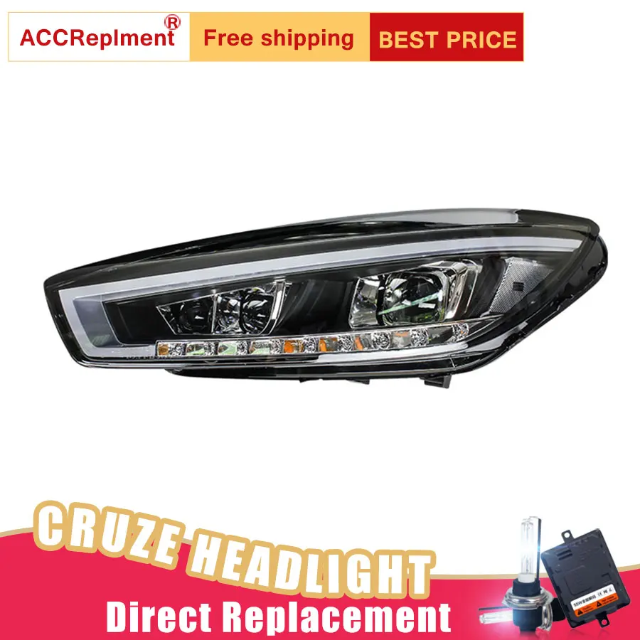 

2Pcs LED Headlights For Chevrole Cruze 2015-2016 led car lights Angel eyes xenon HID KIT Fog lights LED Daytime Running Lights