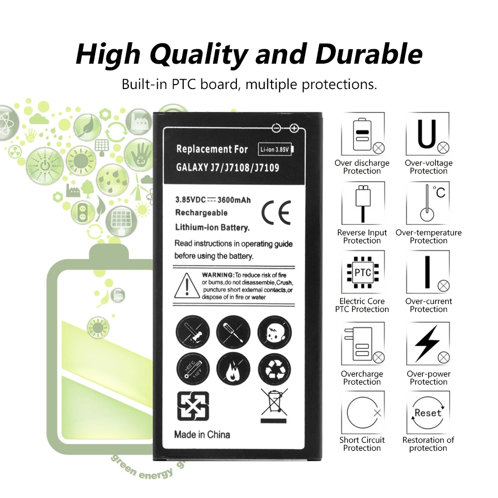 Battery For Samsung Galaxy J7 2016 J7108 J7109 J710K J710H J710FN EB-BJ710CBA Lipo Li-Po Lithium Li-polymer Rechargeable battery |