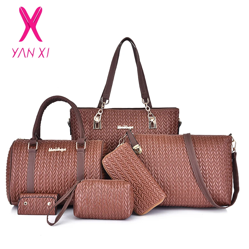 6 комплектов Роскошная Новая модная брендовая дизайнерская тканая кожаная