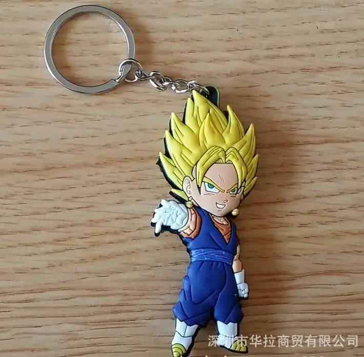 Золотой Dragon Ball Z Son Goku, супер ПВХ детали, рисунок, милый кулон, украшение, унисекс, сумка, цепочка, подвески, брелок для ключей - Цвет: Золотой